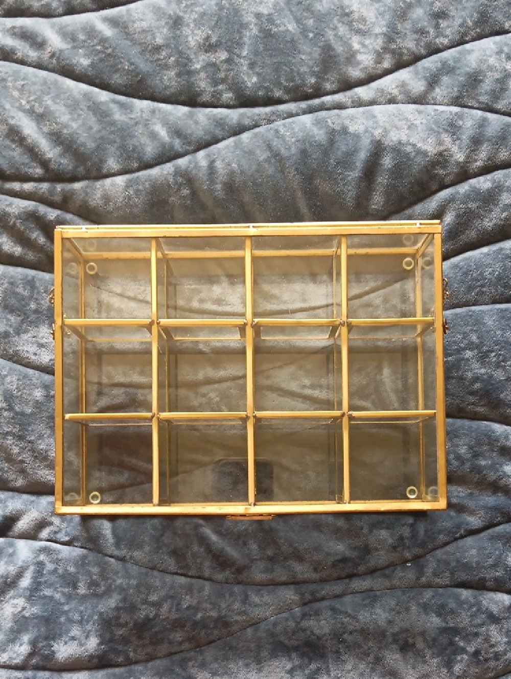 Hearth And Hand Glass/Brass Trinket Box